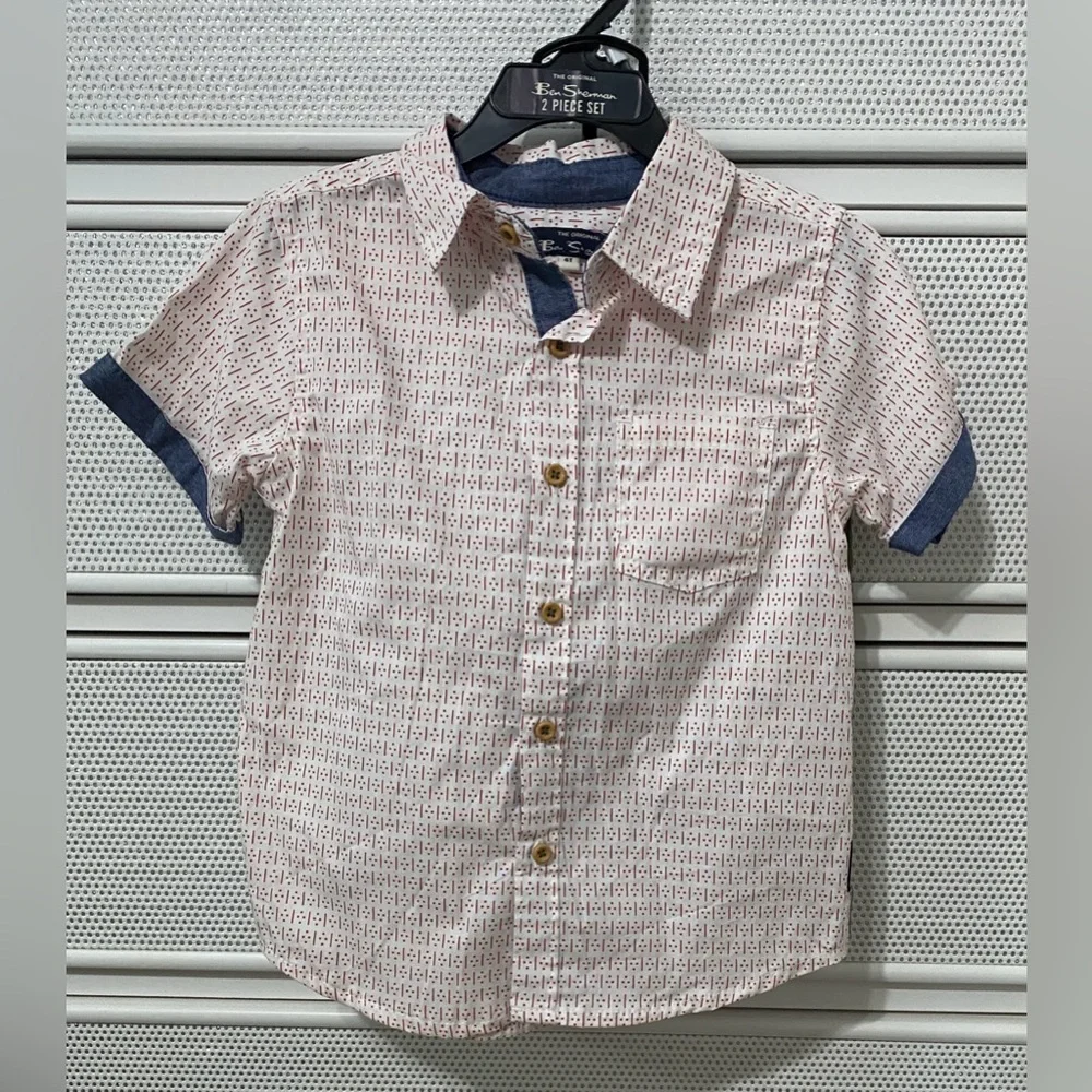 Ben Sherman boys 2 Piece Set. Button down shirt and shorts EUC